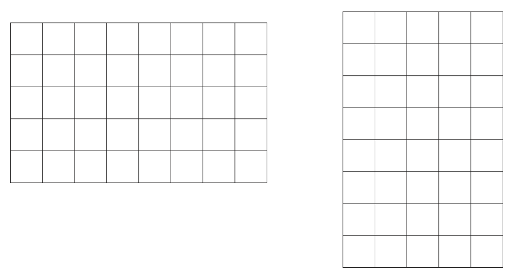 two 5x8 grids